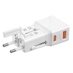 Mobile Origin Travel adapter 25W, EU/US/UK/AU, white