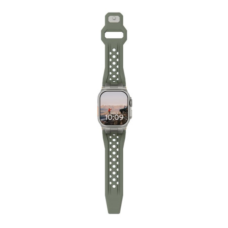 UAG Monarch Strap, olive/titanium - Apple Watch 49mm/46mm/45mm/44mm/42mm