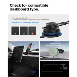 Spigen OneTap Pro 4 MagSafe Car Mount Charger, black - Wireless / Dashboard / Windshield