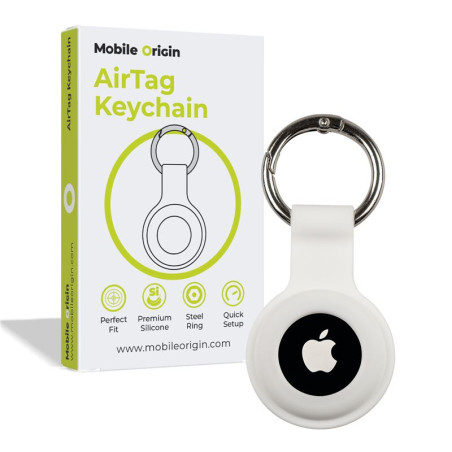 Mobile Origin AirTag KeyChain, white