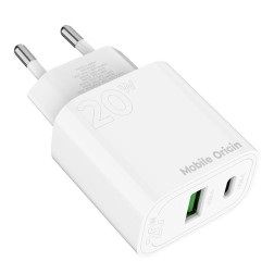 Mobile Origin PD20W Wall Charger MO12, 1 USB-A + 1 USB-C