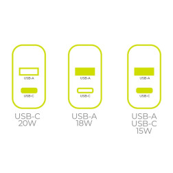 Mobile Origin PD20W Wall Charger MO12, 1 USB-A + 1 USB-C