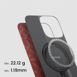 Pitaka Tactile Woven Case, PTK Red/Gold - iPhone 16 Pro Max