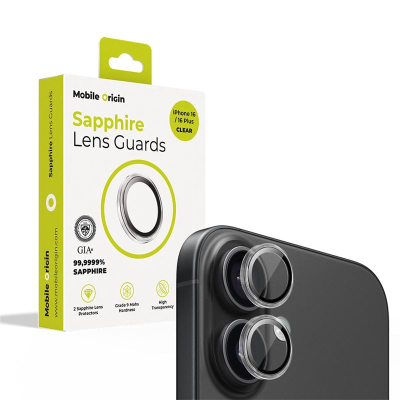 Mobile Origin Sapphire Lens guards, clear - iPhone 16/16 Plus Mobile Origin Sapphire Lens guards, clear - iPhone 16/16 Plus
