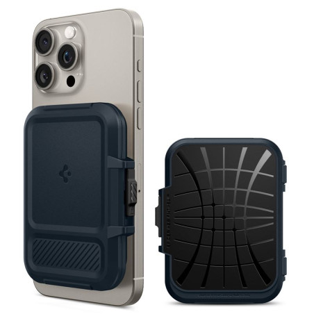 Spigen iPhone Lock Fit MagSafe Wallet, metal slate