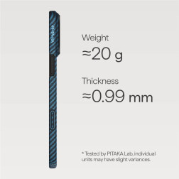 Dėklas Pitaka Ultra-Slim Case, Blue/Grey - iPhone 17 Pro