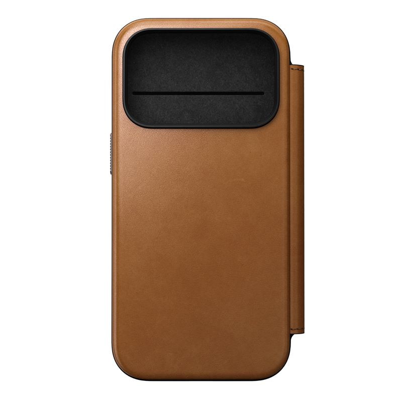 Dėklas Nomad Modern Leather Folio, english tan - iPhone 17 Pro