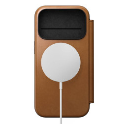 Dėklas Nomad Modern Leather Folio, english tan - iPhone 17 Pro