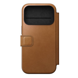 Dėklas Nomad Modern Leather Folio, english tan - iPhone 17 Pro