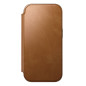 Dėklas Nomad Modern Leather Folio, english tan - iPhone 17 Pro