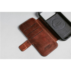 Dėklas Nomad Modern Leather Folio, olde dublin (Horween) - iPhone 17 Pro