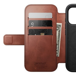 Dėklas Nomad Modern Leather Folio, olde dublin (Horween) - iPhone 17 Pro