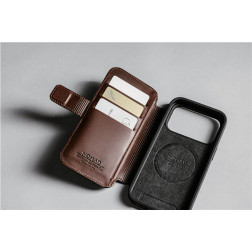 Dėklas Nomad Modern Leather Folio, rustic brown (Horween) - iPhone 17 Pro