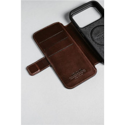 Dėklas Nomad Modern Leather Folio, rustic brown (Horween) - iPhone 17 Pro