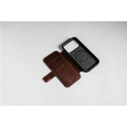Dėklas Nomad Modern Leather Folio, rustic brown (Horween) - iPhone 17 Pro
