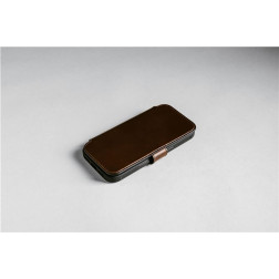 Dėklas Nomad Modern Leather Folio, rustic brown (Horween) - iPhone 17 Pro