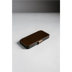 Dėklas Nomad Modern Leather Folio, rustic brown (Horween) - iPhone 17 Pro