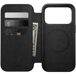 Dėklas Nomad Modern Leather Folio, black - iPhone 17 Pro