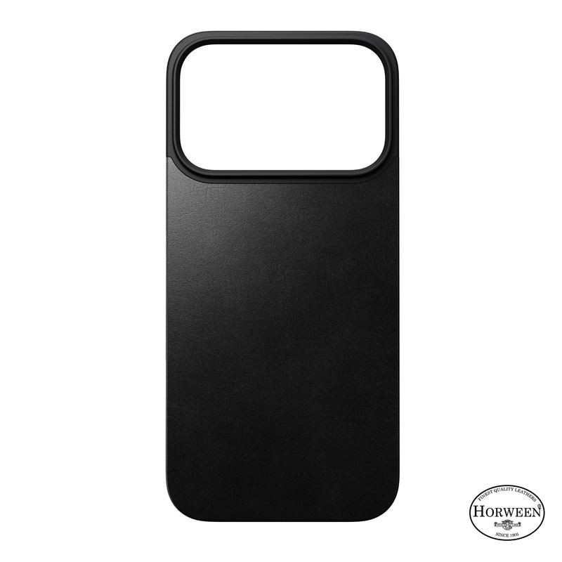 Dėklas Nomad Magnetic Leather Back, black (Horween), Magsafe - iPhone 17 Pro Dėklas Nomad Magnetic Leather Back, black (Horween), Magsafe - iPhone 17 Pro