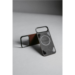 Dėklas Nomad Magnetic Leather Back, black (Horween), Magsafe - iPhone 17 Pro