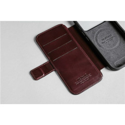 Nomad Modern Leather Folio, burgundy (Horween) - iPhone 17 Pro Max