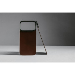 Dėklas Nomad Magnetic Leather Back, rustic brown (Horween), Magsafe - iPhone 17 Pro