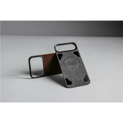 Dėklas Nomad Magnetic Leather Back, rustic brown (Horween), Magsafe - iPhone 17 Pro