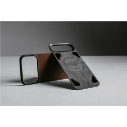 Dėklas Nomad Magnetic Leather Back, rustic brown (Horween), Magsafe - iPhone 17 Pro