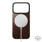 Dėklas Nomad Magnetic Leather Back, rustic brown (Horween), Magsafe - iPhone 17 Pro