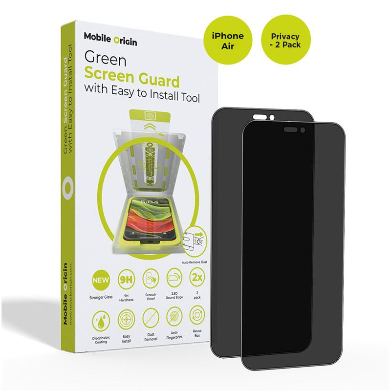 Mobile Origin Screen Guard Privacy with easy applicator, 2 pack - iPhone Air