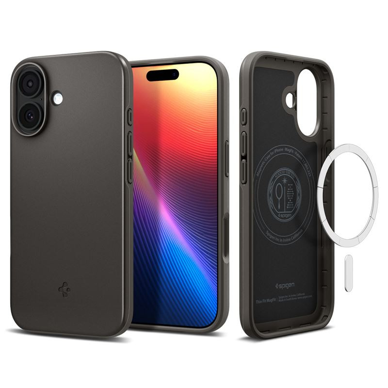 Dėklas Spigen Thin Fit MagSafe, gunmetal - iPhone 17