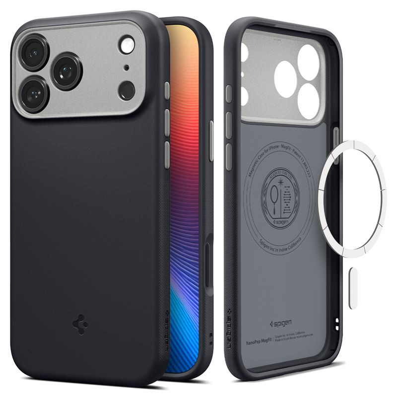 Dėklas Spigen Nano Pop MagSafe, black sesame - iPhone 17