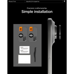 Kameros apsauga Spigen Glass tR EZ Fit Optik Pro 2 Pack, black - iPhone Air