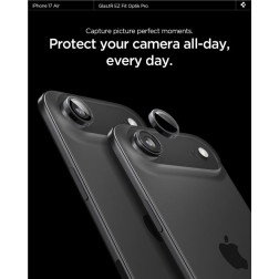 Kameros apsauga Spigen Glass tR EZ Fit Optik Pro 2 Pack, black - iPhone Air