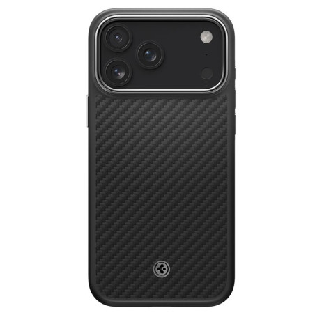 Dėklas Spigen Enzo Aramid T, black silver - iPhone 17 Pro