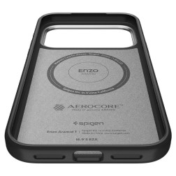 Dėklas Spigen Enzo Aramid T, black silver - iPhone 17 Pro