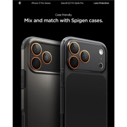 Kamerų apsauga Spigen Glass tR EZ Fit Optik Pro 2 Pack, orange - iPhone 17/16/15/14 Pro / 17/16/15/14 Pro Max