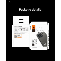 Kamerų apsauga Spigen Glass tR EZ Fit Optik Pro 2 Pack, orange - iPhone 17/16/15/14 Pro / 17/16/15/14 Pro Max