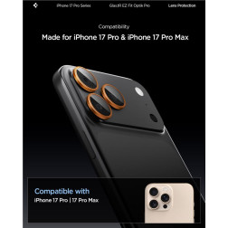 Kamerų apsauga Spigen Glass tR EZ Fit Optik Pro 2 Pack, orange - iPhone 17/16/15/14 Pro / 17/16/15/14 Pro Max