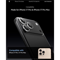 Kamerų apsauga Spigen Glass tR EZ Fit Optik Pro 2 Pack, silver - iPhone 17/16/15/14 Pro / 17/16/15/14 Pro Max