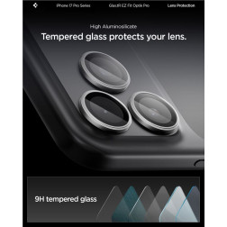 Kamerų apsauga Spigen Glass tR EZ Fit Optik Pro 2 Pack, gray - iPhone 17/16/15/14 Pro / 17/16/15/14 Pro Max