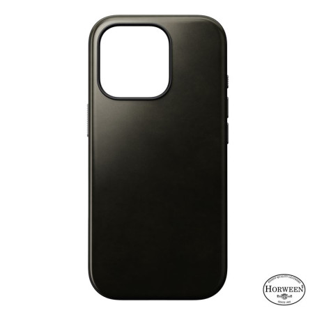 Nomad Modern Leather case, green chrome - iPhone 16 Pro