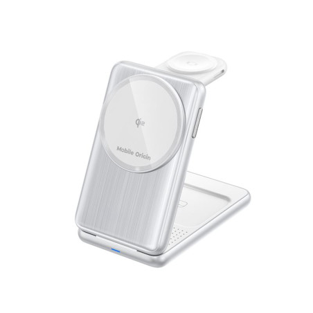 Mobile Origin 3in1 Foldable Qi2 Charger PW8, silver