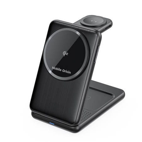 Mobile Origin 3in1 Foldable Qi2 Charger PW8, black