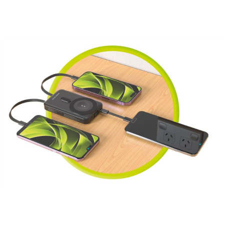 Mobile Origin Wireless Magnetic PowerBank 10000mAh, USB-C and Lightning Cable PB11