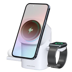 Mobile Origin 3in1 Wireless Charging Qi2 Station PW11, white