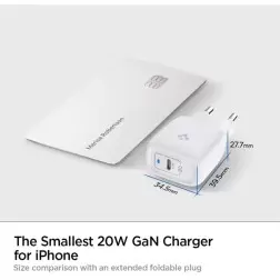 Spigen PowerArc ArcStation Pro Wall Charger, white - GaN/1-Port/ USB-C PD3.0 20W