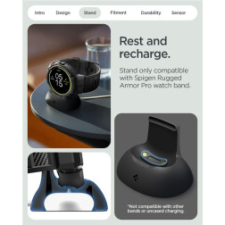 Spigen Rugged Armor, matte black - Google Pixel Watch 4 41mm