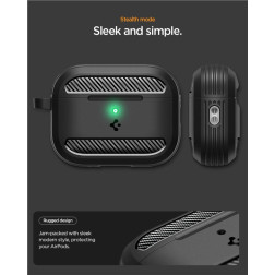 Spigen Rugged Armor, matte black - AirPods Pro 3