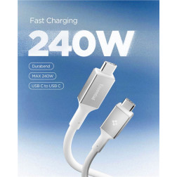 Spigen Essential USB C to USB C 240W Cable, white EB24012CC
